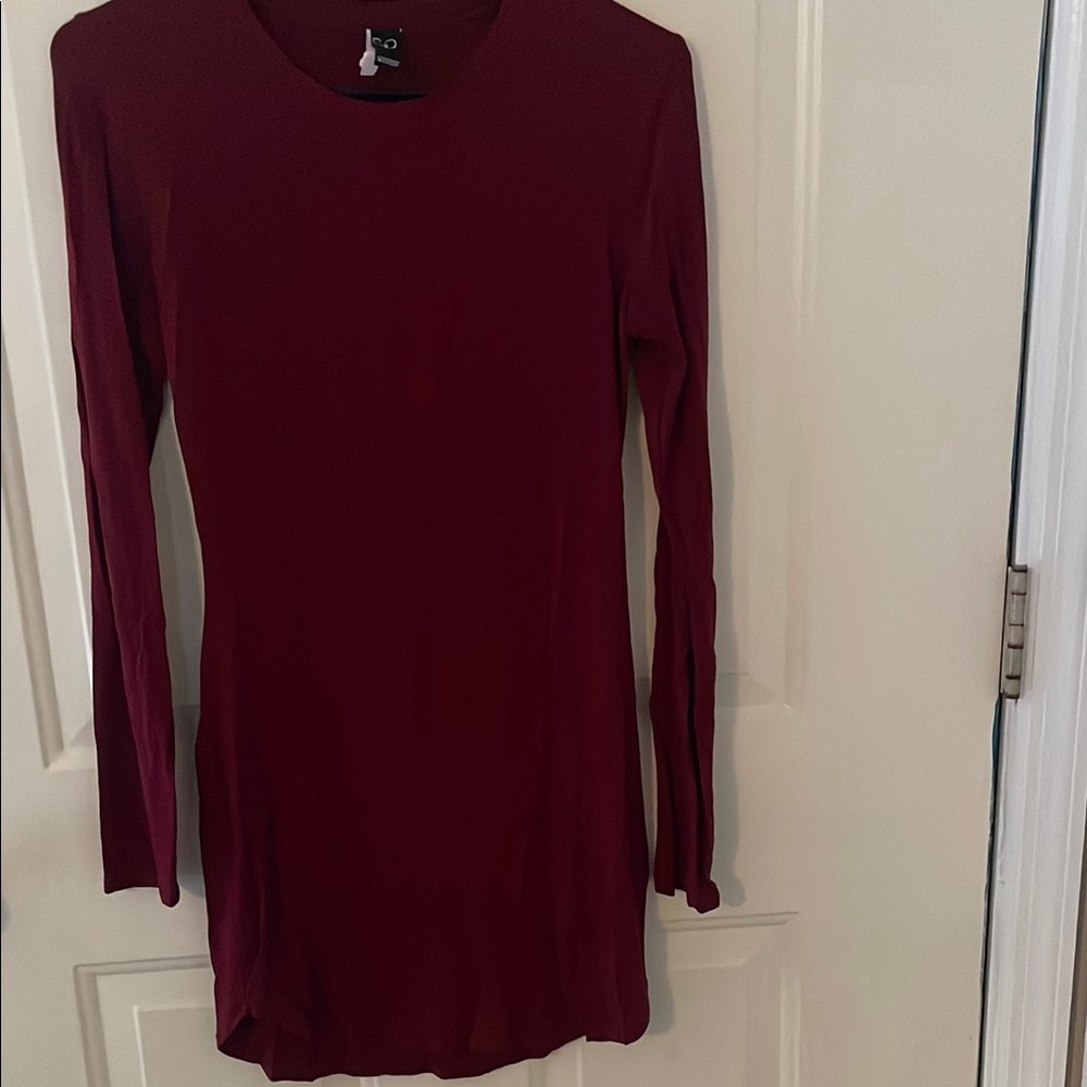 Windsor Elegant Burgundy Long Sleeve Dress